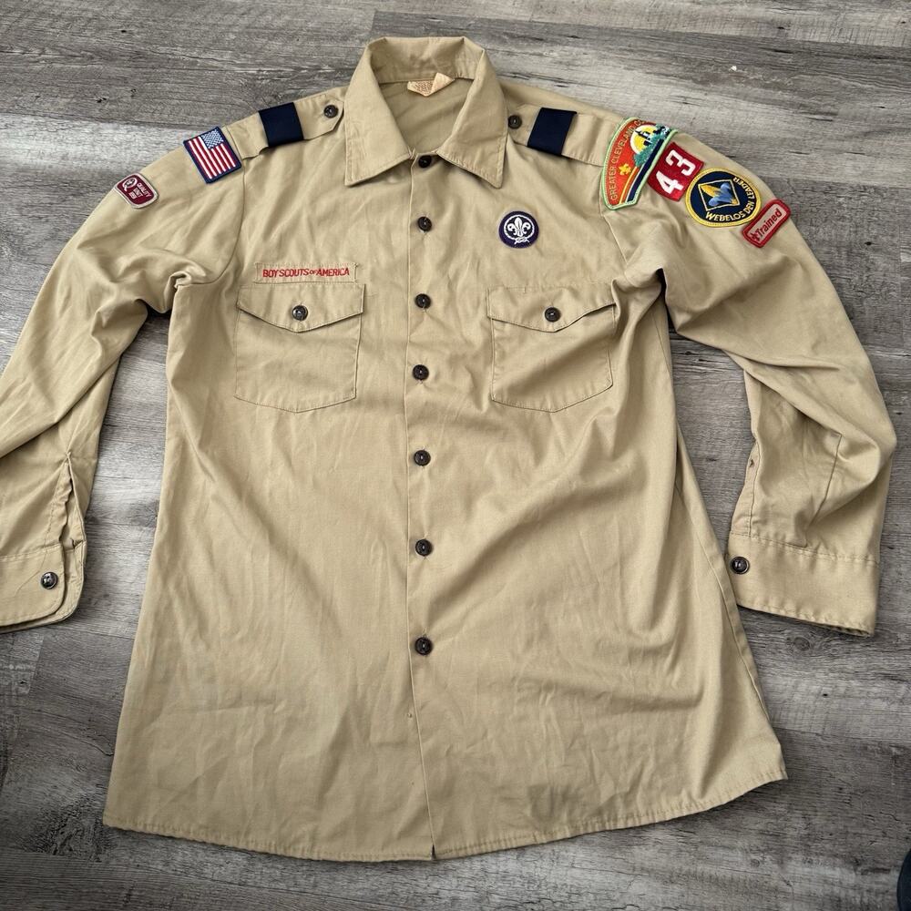 Vintage Boy Scouts Of America Shirt Mens Medium Cleveland OH Webelos Leader USA